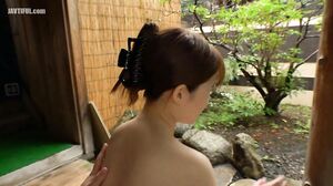 BANK-097 Cream Pie Open-air Hot Spring Fair-skinned Half Constricted Busty Intellectual Nasty Older Sister